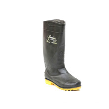 Botas de lluvia de caucho (Negro superior / amarillo Sole).